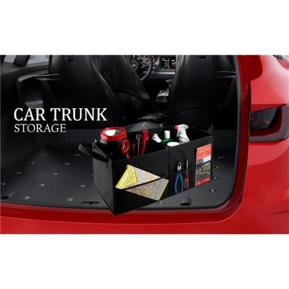 Handy Laundry Fold Away Car Trunk Organizer, Black, 22" x 10" x 11", Non-slip - Picture 4 of 7